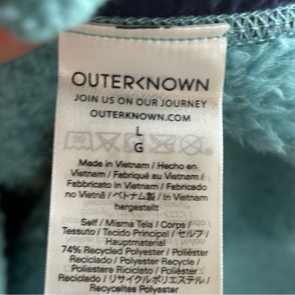 Outerknown Skyline Fleece Sherpa Jacket Blue Turquoise Shacket Shirt Mens Large - Picture 5 of 12